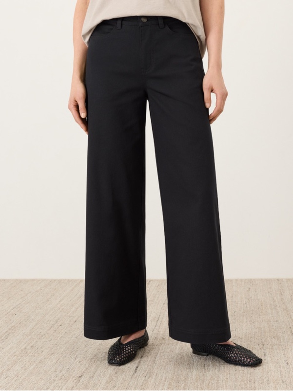 PACT Organic Stretch Twill Wide Leg Pant NWT L